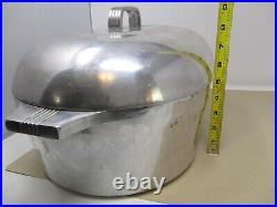 Vintage Magnalite GHC Dutch Oven Roaster Pan 12 Quart Aluminum Roasting Pot