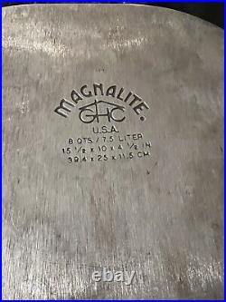 Vintage Magnalite Roaster 8 Quart 7.5L Cast Aluminum Dutch Oven Lrg Pot GHC USA
