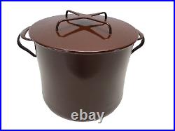 Vtg Dansk Brown Kobenstyle Enamel Dutch Oven Soup Stock Pot Lid MCM 8.5 7 QT