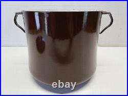 Vtg Dansk Brown Kobenstyle Enamel Dutch Oven Soup Stock Pot Lid MCM 8.5 7 QT