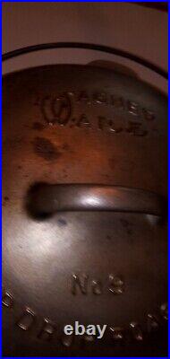 Wagner Ware No. 9 Drip Drop Round Roaster Dutch Oven Pot Cast Iron Lid